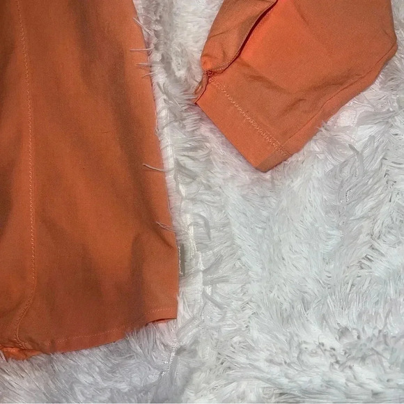 Womens Woolrich Button Up Top Size Extra Large Coral / Orange Color Lightweight - Picture 7 of 11
